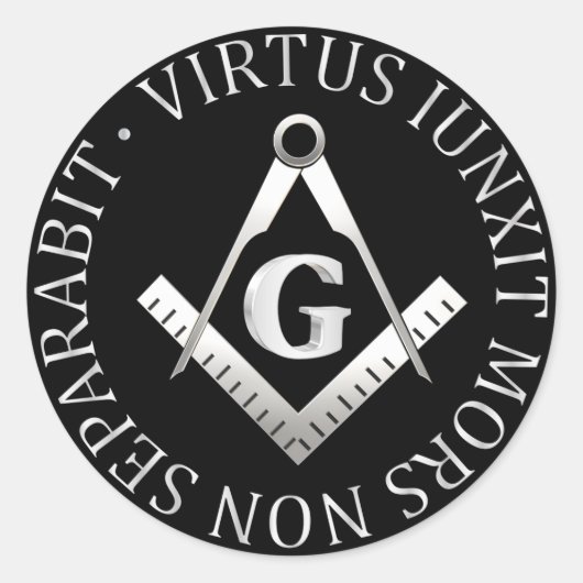 Freemasonsymbool Ronde Sticker (Voorkant)