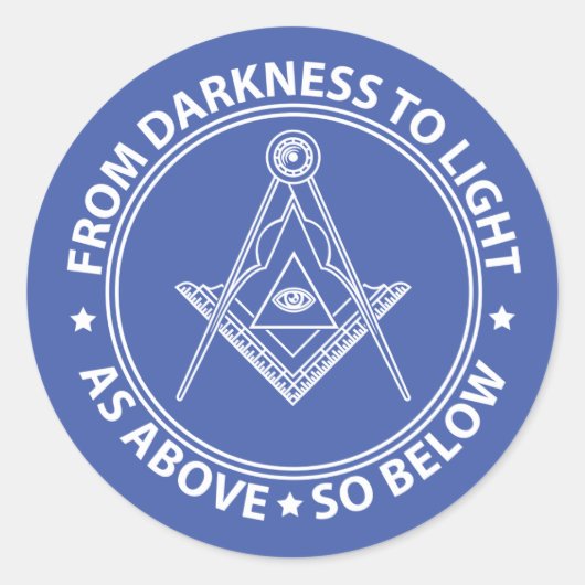 Freemasonsymbool Ronde Sticker (Voorkant)