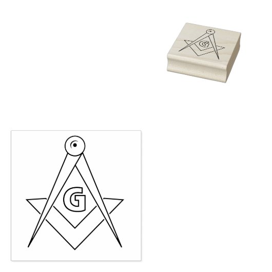 Freemasonsymbool Rubberstempel (Gestempeld)