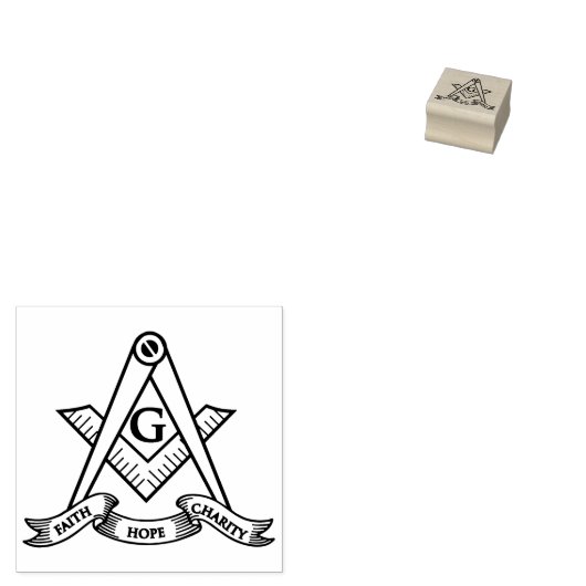 Freemasonsymbool Rubberstempel (Gestempeld)