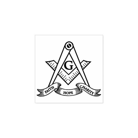 Freemasonsymbool Rubberstempel (Afrduk)