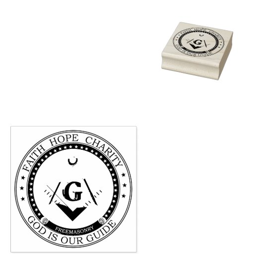 Freemasonsymbool Rubberstempel (Gestempeld)
