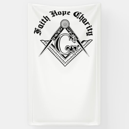 Freemasonsymbool Spandoek (Verticaal)