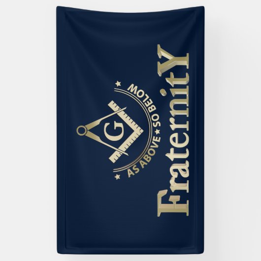 Freemasonsymbool Spandoek (Verticaal)