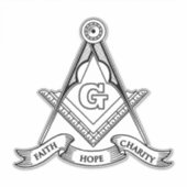 Freemasonsymbool Sticker (Voorkant)