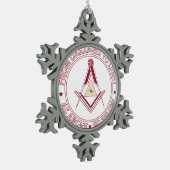 Freemasonsymbool Tin Sneeuwvlok Ornament (Links)