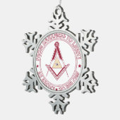 Freemasonsymbool Tin Sneeuwvlok Ornament (Rechts)