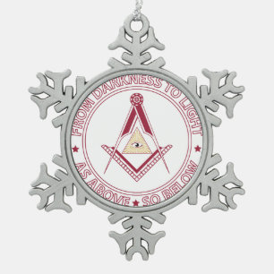 Freemasonsymbool Tin Sneeuwvlok Ornament
