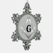 Freemasonsymbool Tin Sneeuwvlok Ornament (Links)