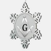 Freemasonsymbool Tin Sneeuwvlok Ornament (Rechts)