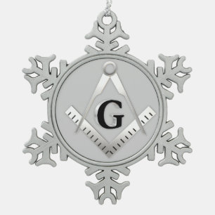 Freemasonsymbool Tin Sneeuwvlok Ornament