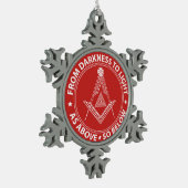 Freemasonsymbool Tin Sneeuwvlok Ornament (Links)