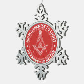 Freemasonsymbool Tin Sneeuwvlok Ornament (Rechts)