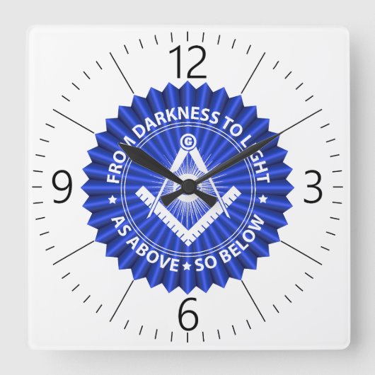 Freemasonsymbool Vierkante Klok (Voorkant)