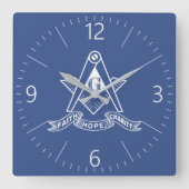 Freemasonsymbool Vierkante Klok (Voorkant)
