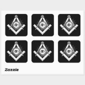 Freemasonsymbool Vierkante Sticker (Vel)