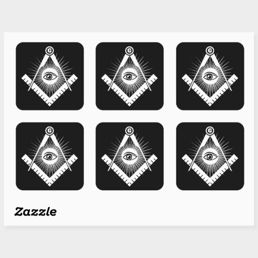 Freemasonsymbool Vierkante Sticker (Vel)