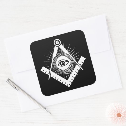 Freemasonsymbool Vierkante Sticker (Envelop)