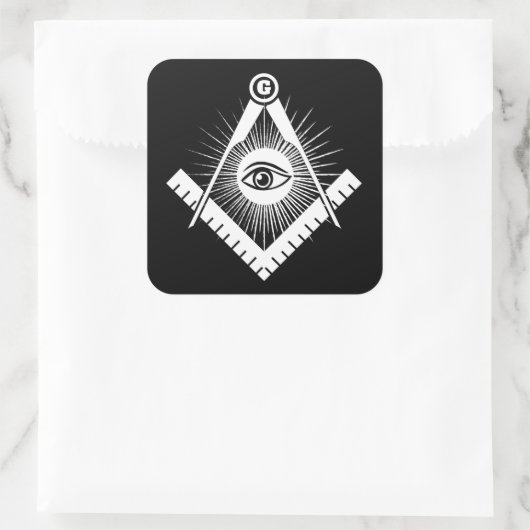 Freemasonsymbool Vierkante Sticker (Tas)