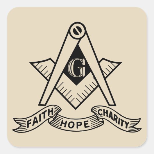 Freemasonsymbool Vierkante Sticker (Voorkant)