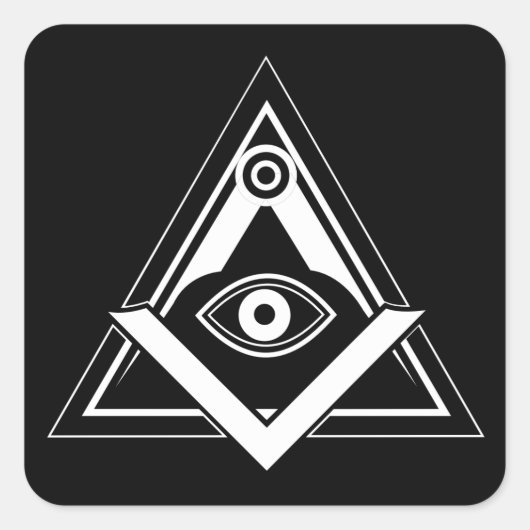 Freemasonsymbool Vierkante Sticker (Voorkant)