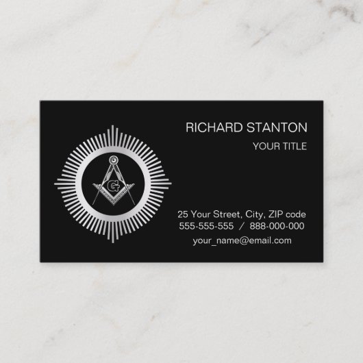 Freemasonsymbool Visitekaartje (Voorkant)
