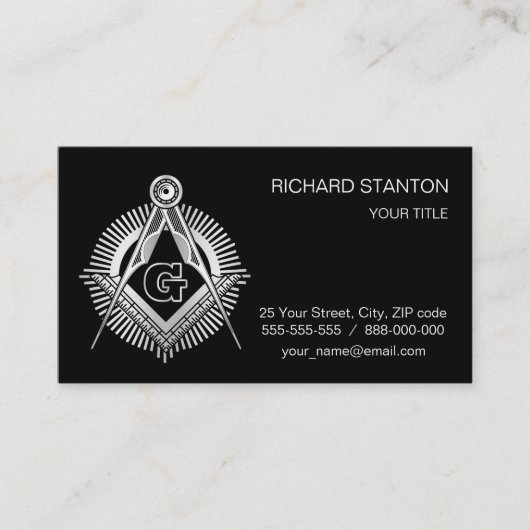 Freemasonsymbool Visitekaartje (Voorkant)