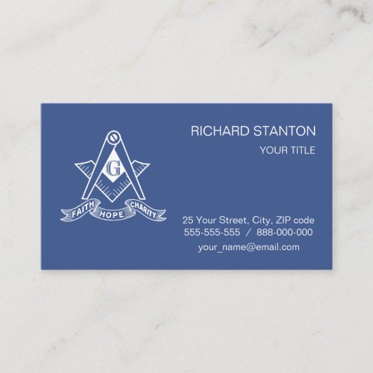 Freemasonsymbool Visitekaartje (Voorkant)