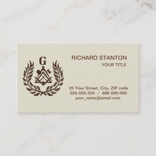 Freemasonsymbool Visitekaartje (Voorkant)
