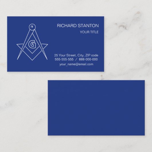 Freemasonsymbool Visitekaartje (Voorkant / Achterkant)