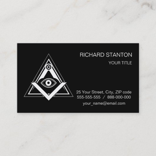 Freemasonsymbool Visitekaartje (Voorkant)