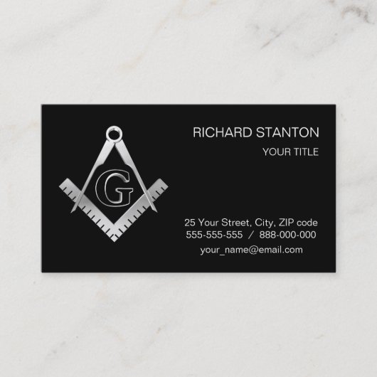 Freemasonsymbool Visitekaartje (Voorkant)