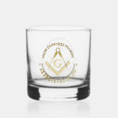 Freemasonsymbool Whisky Glas (Voorkant)