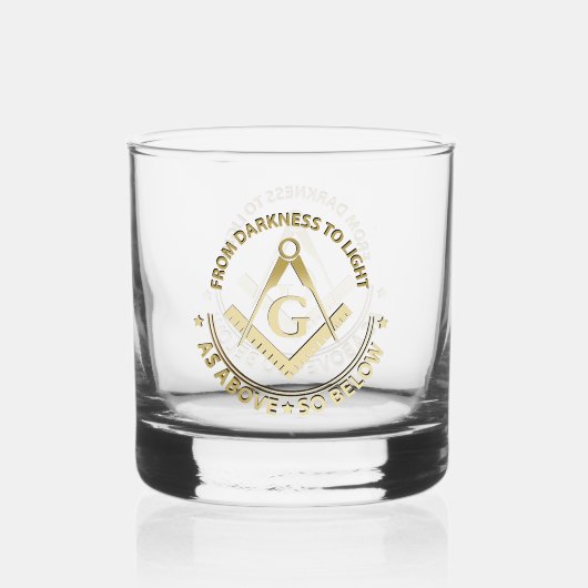 Freemasonsymbool Whisky Glas (Achterkant)