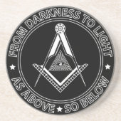 Freemasonsymbool Zandsteen Onderzetter (Voorkant)