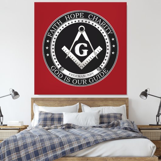Freemasonzegel Canvas Afdruk (Insitu (Slaapkamer))