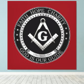 Freemasonzegel Canvas Afdruk (Insitu (Houten vloer))