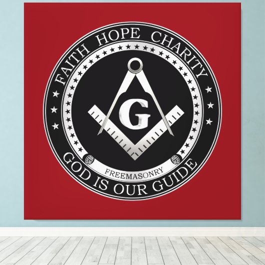 Freemasonzegel Canvas Afdruk (Insitu (Houten vloer))