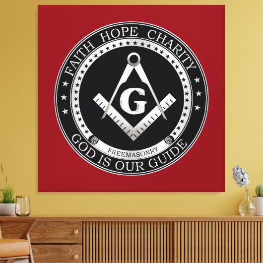Freemasonzegel Canvas Afdruk (Insitu (Woonkamer))