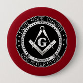 Freemasonzegel Ronde Button 4,0 Cm (Voorkant)