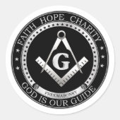 Freemasonzegel Ronde Sticker (Voorkant)