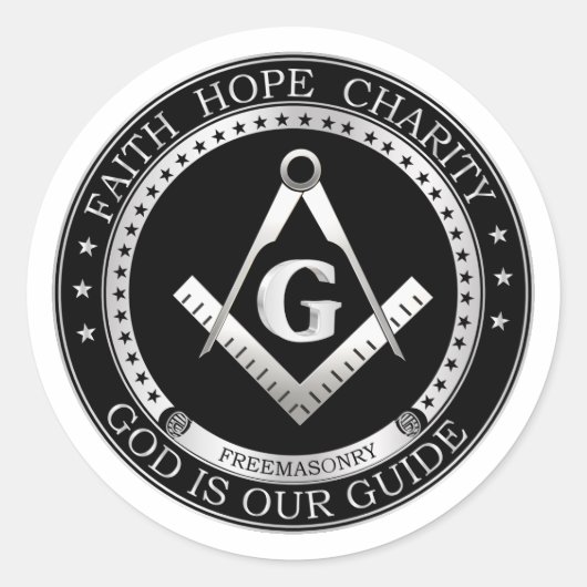 Freemasonzegel Ronde Sticker (Voorkant)