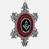 Freemasonzegel Tin Sneeuwvlok Ornament (Links)