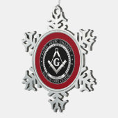 Freemasonzegel Tin Sneeuwvlok Ornament (Rechts)