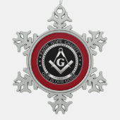 Freemasonzegel Tin Sneeuwvlok Ornament (Voorkant)