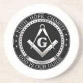 Freemasonzegel Zandsteen Onderzetter (Voorkant)