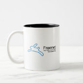 Freenet Bunny en naam Tweekleurige Koffiemok (Links)