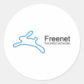 Freenet Bunny Tekst Ronde Sticker (Voorkant)