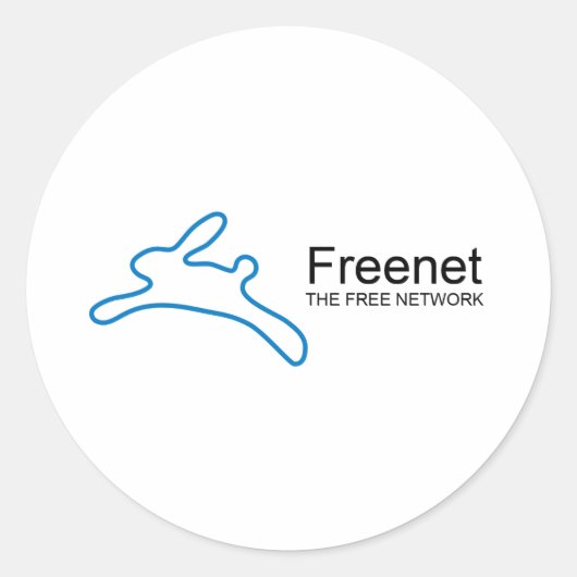 Freenet Bunny Tekst Ronde Sticker (Voorkant)