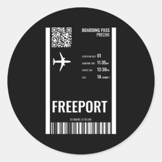 Freeport Bahama's Boarding Pass Vliegticket Trav Ronde Sticker